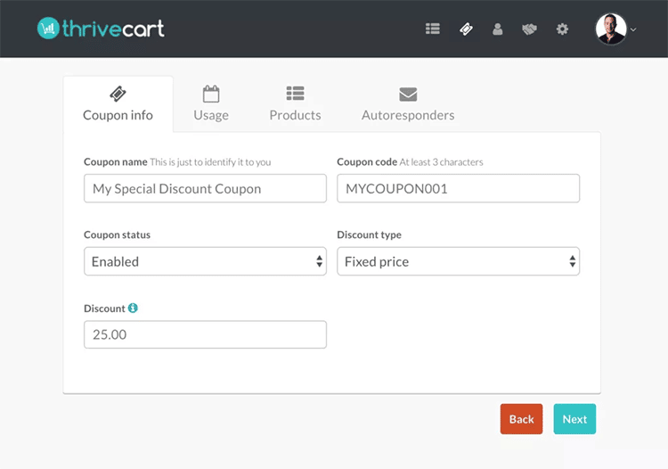 Thrivecart features