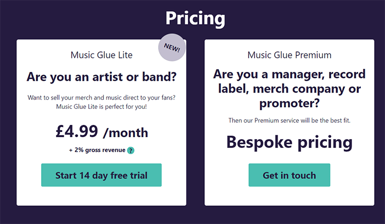 Music Glue pricing