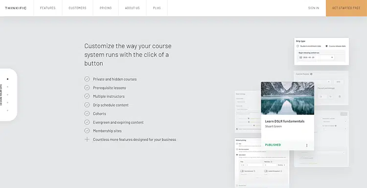 Thinkific school and course customization