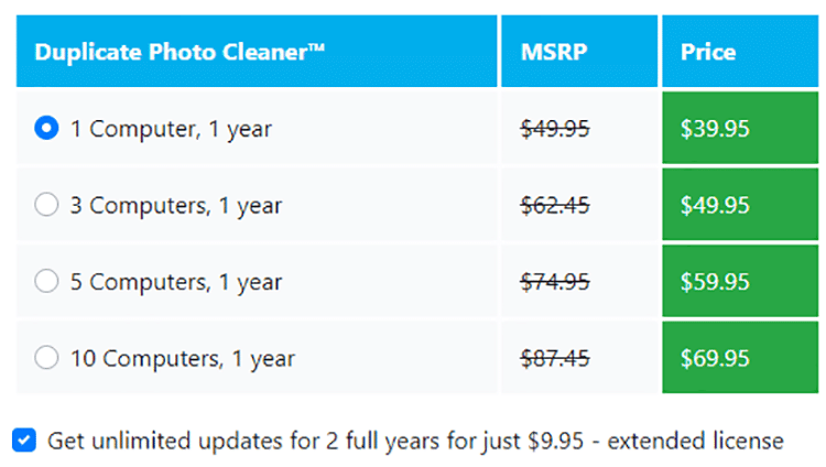 Duplicate Photo Cleaner pricing