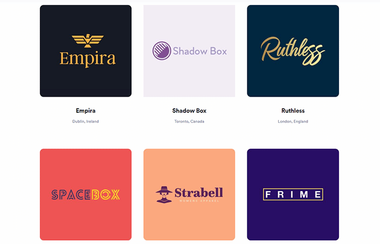 popular logos created with Looka