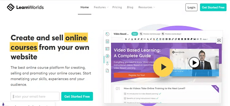 Create and sell online courses from your own website with LearnWorlds