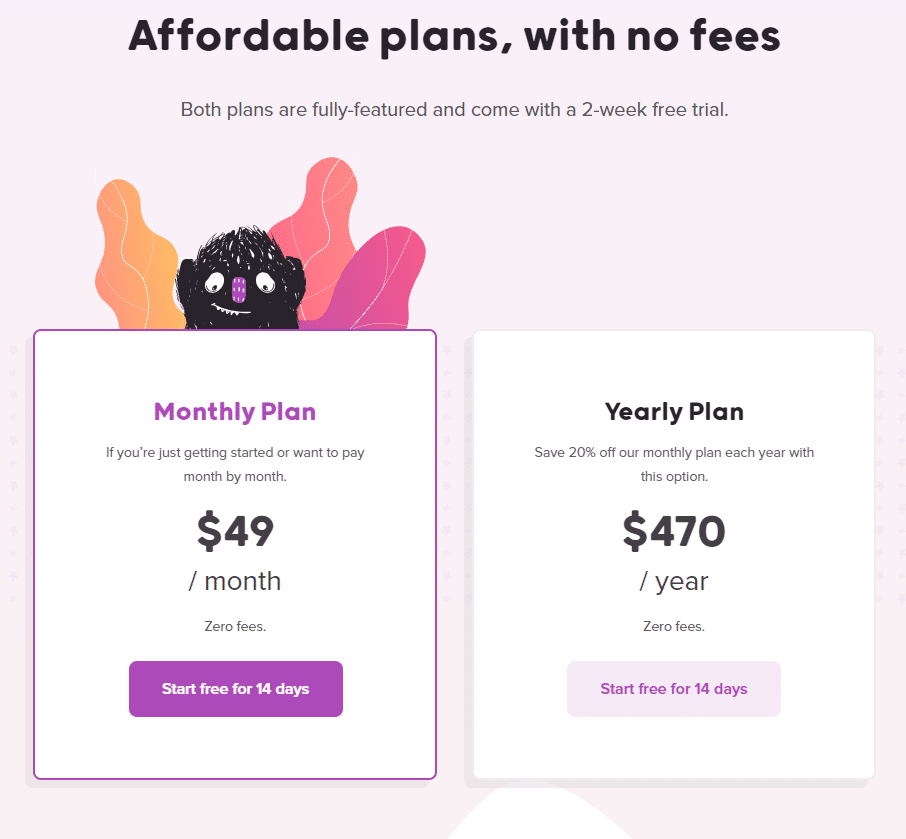 Teachery pricing offers a discount for annual plans